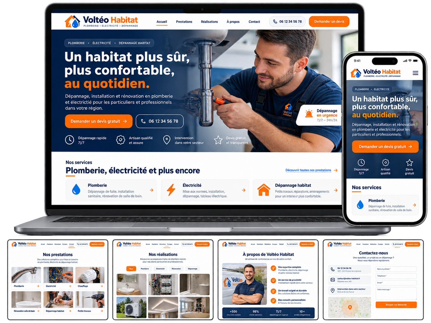 Aperçu Voltéo Habitat sur ordinateur et mobile